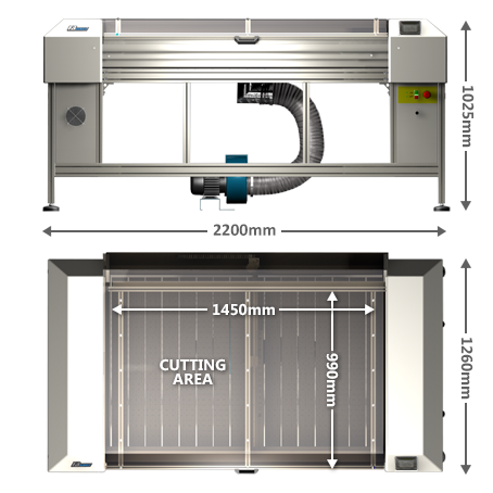 Laser cutting machine - FB1500 dimentions